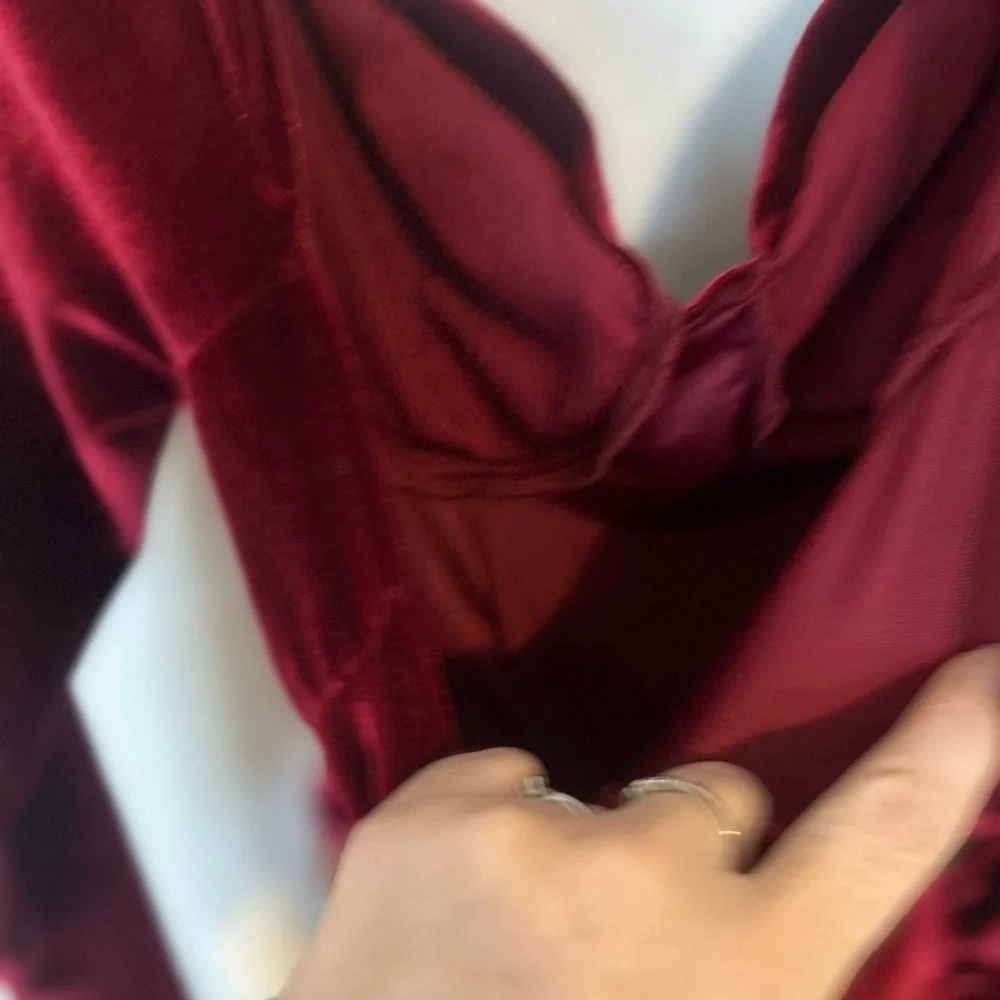 Privy Large Velvet Red Long Sleeve Rouched Vampy Goth Dark Romantic Mini Dress